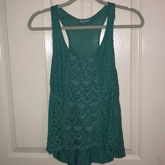 Mudd Teal Lacey Detailed Top - Picture 1 of 1